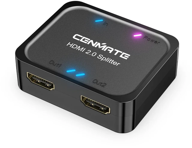 Main image of 4K@60Hz HDMI 2.0 Splitter 1 in 2 Out, Mirror Only Not Extended Display, HDMI 2.0 Splitter, Support HDMI2.0, HDCP2.2, Auto Downscaling, Deep Color Mode at up to 36 bits, CEC