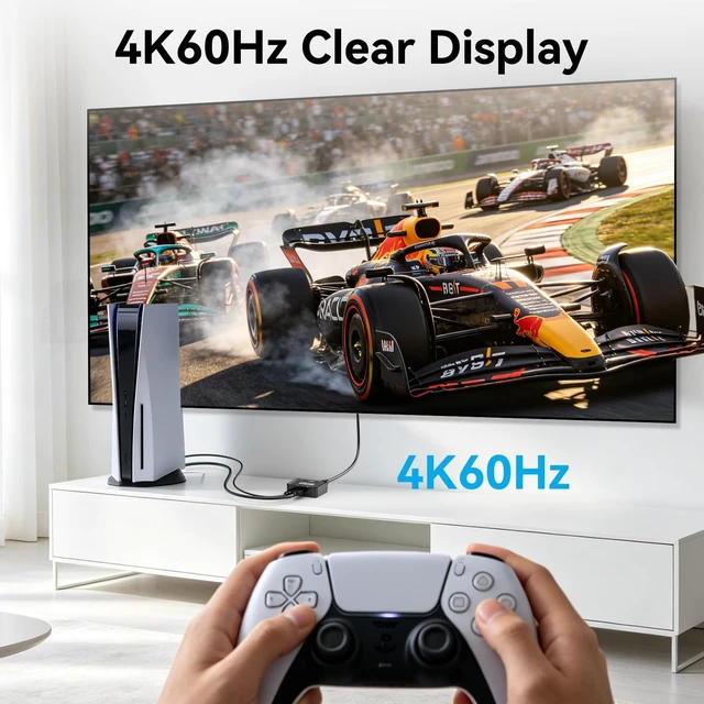 Alt view image 3 of 7 - 4K@60Hz HDMI 2.0 Splitter 1 in 2 Out, Mirror Only Not Extended Display, HDMI 2.0 Splitter, Support HDMI2.0, HDCP2.2, Auto Downscaling, Deep Color Mode at up to 36 bits, CEC