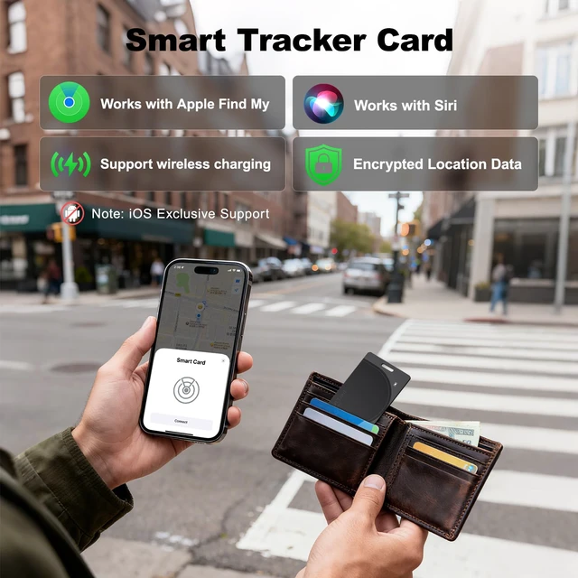 Alt view image 2 of 7 - Wallet Tracker Card - Compatible with Apple Find My, Bluetooth Tracker Smart Card Wallet Finder, IP68 Waterproof, Item Locator for Luggage Tags, Passports, Purse (2)