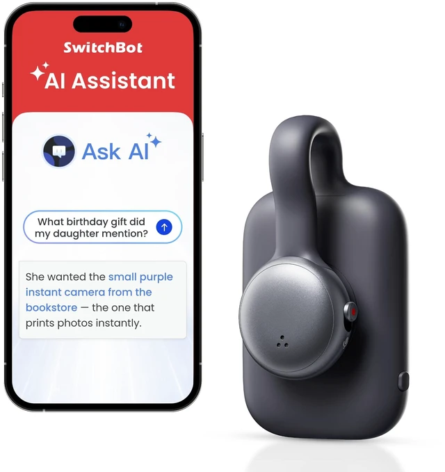 Main image of AI MindClip Wearable Voice Recorder, AI Note Taking Device, 64GB AI Voice Recorder, Meetings, Daily Life & To-Dos, Calls, Interviews, Lectures, Ideas, 300 Free Min./Month, Black