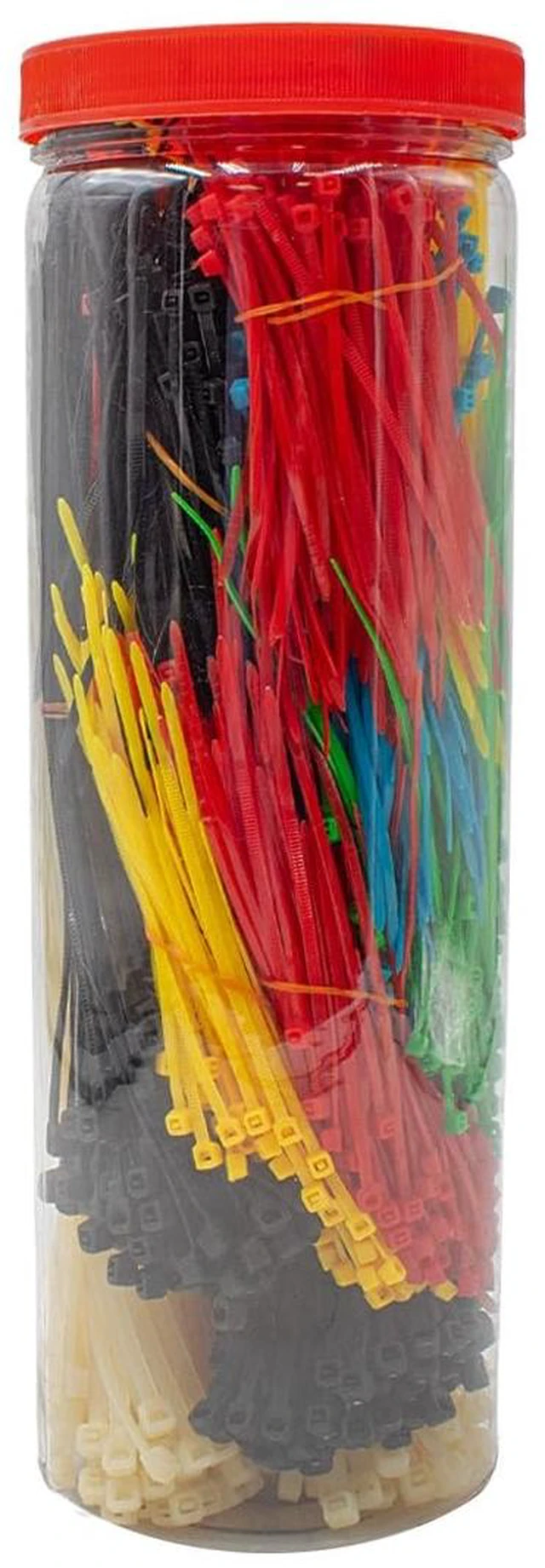 Alt view image 2 of 5 - Economical Large Cable Tie Kit - 3000 Nylon Zip Ties Assorted Colors and Sizes (2x 1500 Pcs)