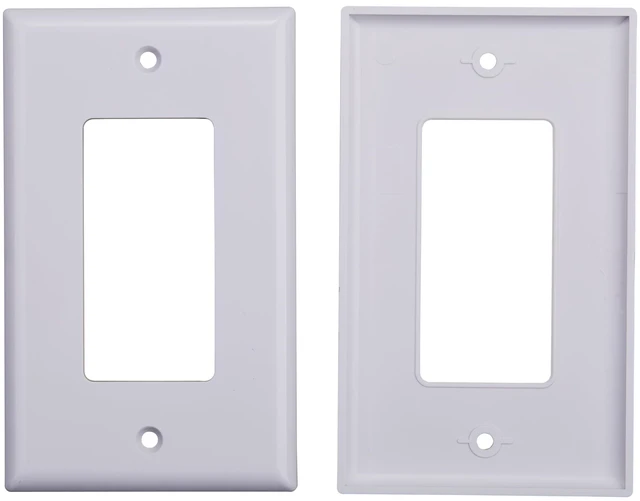Alt view image 2 of 4 - 10 Pack 1-Gang Wall Plate Cover, Single Gang Rectangular Frame for Switches, Outlets or Low Voltage Inserts, White