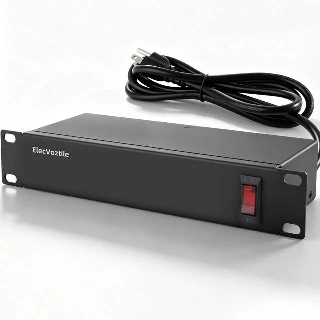 Main image of 10 inch Rack PDU, 4 Rear Outlets, 15A, 125V, 1875W, Metal Case Heavy Duty, 15A Overload Switch, 1U RackMount, Rear Power Cord, Fits 10-inch Mini Server Rack