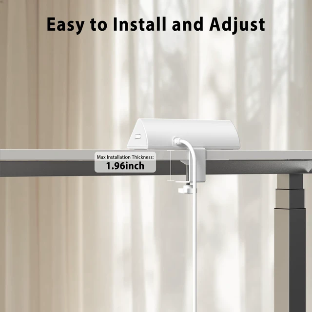 Alt view image 6 of 7 - Desk Clamp Power Strip,20W Fast Charging Station,Surge Protector Nightstand Edge Mount,1875W Extension Cord with Multiple Outlets,2 USB-C,2 USB-A,for Home Office (White, 6 FT)