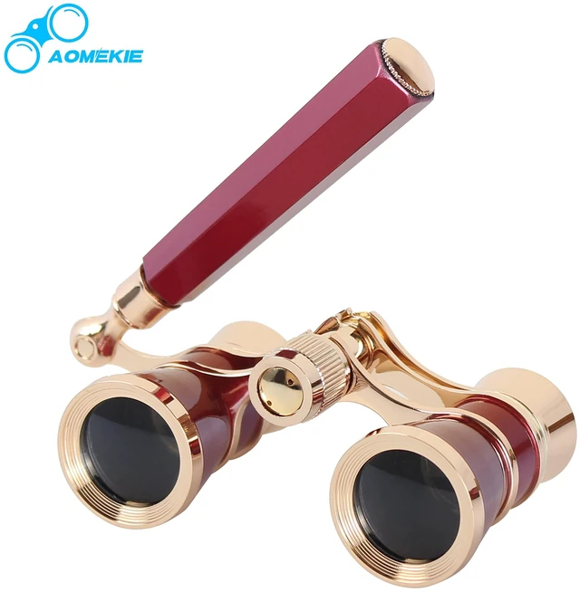 Alt view image 6 of 7 - Opera Glasses 3X25 Theater Binoculars with Retractable Handle Compact with Carrying Bag, Easy to Use with Center-Focus Knob, High-grade Aluminum Aalloy, Elegant Gift for Women (Red)