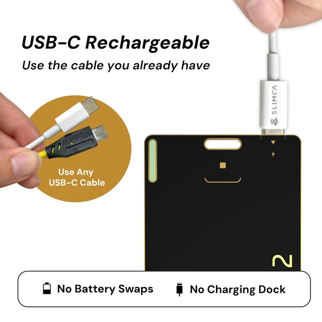 Alt view image 4 of 7 - HERE 2 Rechargeable Wallet Tracker Card for Apple & Andriod(2PK) Ultra Slim, Waterproof, Bluetooth, USB-C Charging Card Finder for Key, Wallet, Passport, Luggage, Bag