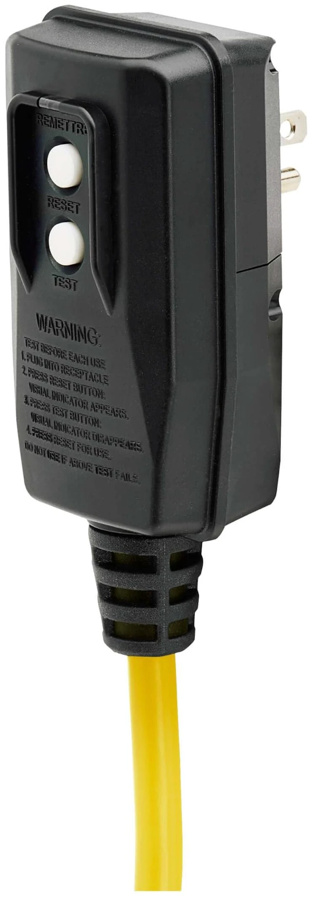 Alt view image 6 of 7 - Eaton TLM812GF Power Strip 12ft 15A GFCI Plug Extension Cable Heavy Duty, Metal, 8 Outlets, LED On/Off Switch, Cord Wrap, Yellow Housing, Manufacturer's