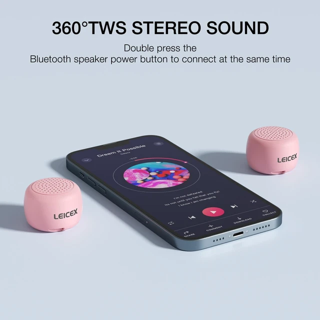Alt view image 2 of 7 - Mini Wireless Bluetooth Speaker with Bluetooth 5.0 - Perfect for Travel & Outdoor Sound (Pink)