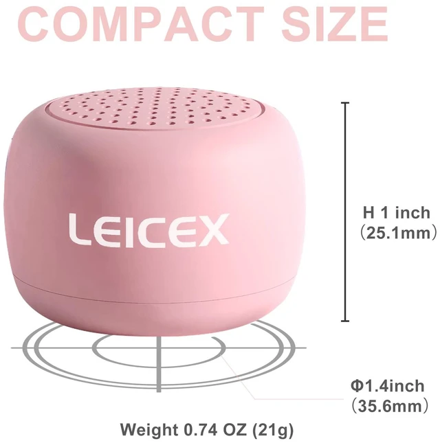 Alt view image 7 of 7 - Mini Wireless Bluetooth Speaker with Bluetooth 5.0 - Perfect for Travel & Outdoor Sound (Pink)