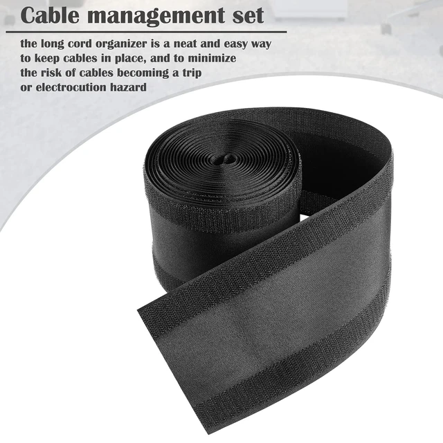Alt view image 6 of 7 - Carpet Cord Cover Floor Cable Protector, 4 Inch X 15 Feet, Black Hook Loop Adhesive Design, Carpet Wire Cover, Floor Cable Management, Prevents Tripping, for Office Carpet Organized Protect