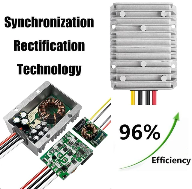 Alt view image 2 of 7 - 30A 360W DC 36V/48V to 12V Voltage Converter with Fuse - Waterproof Step Down Regulator Buck Reducer Power Transformer for Golf Cart - DC 36V/48V to 12V 30A