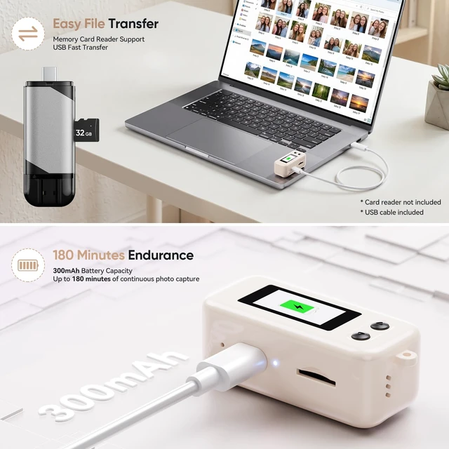 Alt view image 6 of 7 - Mini Keychain Camera, 1080P Mini Digital Camera with 32GB Card 2MP 0.96 Inch Tiny Camera, 16X Digital Zoom, 1080P HD Video, Rechargeable Battery, Micro Camera for Travel, Cream White