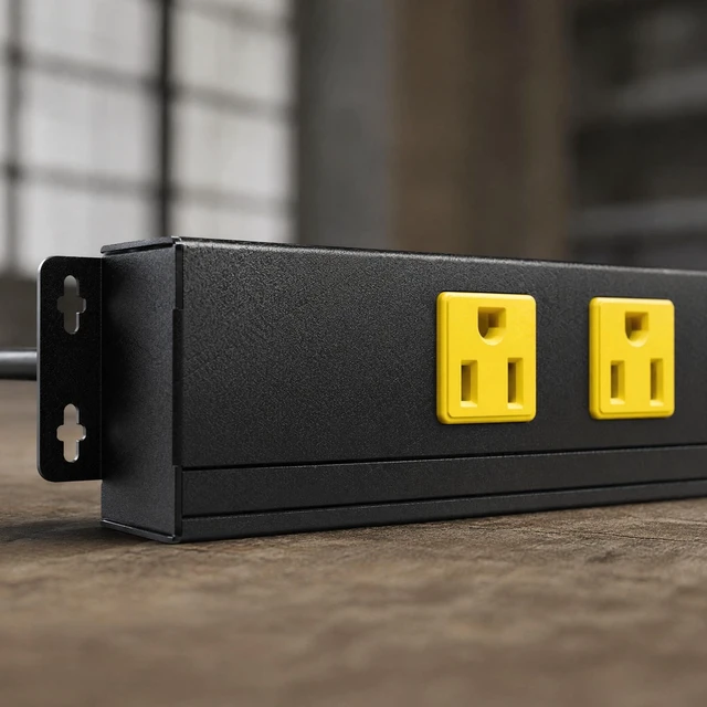 Alt view image 6 of 7 - Metal Heavy Duty Power Strip Surge Protector, 12 Outlet 2100J, 6ft Extension Cord, Wide Spaced Outlets, Wall Mount for Garage Desk Industrial Shop Indoor Use (2 Pack 6ft)