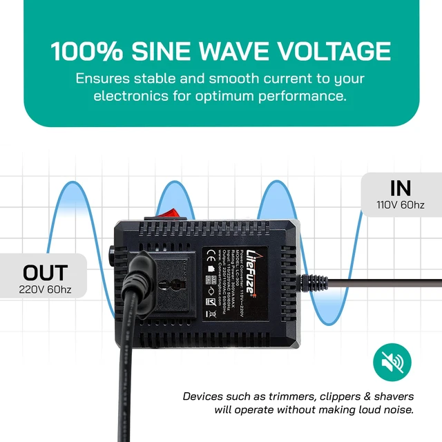 Alt view image 6 of 7 - 300 Watt Step Up/Step Down Travel Voltage Converter, 220/110v to 110/220v converter with Type G Plug - Compatible with Hair Straightener, Camera, Laptop & More
