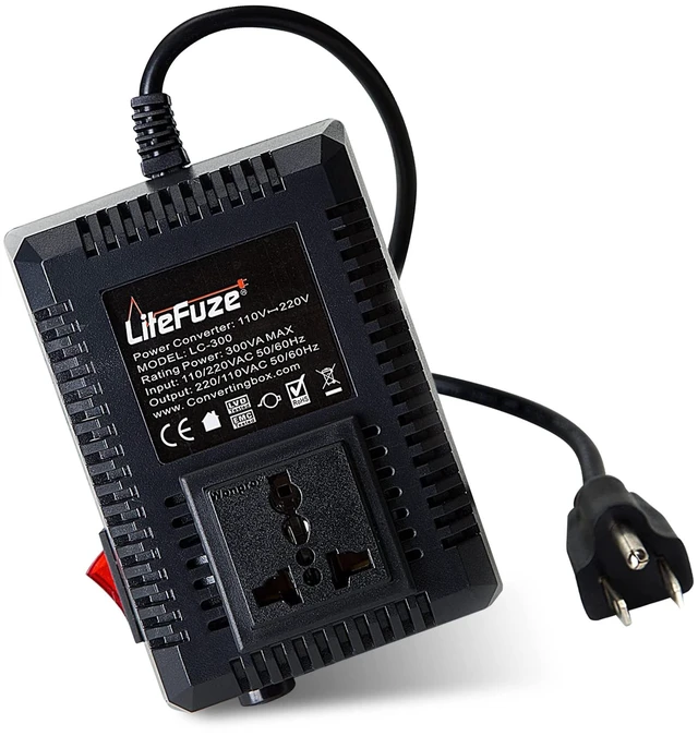 Main image of 300 Watt Step Up/Step Down Travel Voltage Converter, 220/110v to 110/220v converter with Type B Plug - Compatible with Hair Straightener, Camera, Laptop & More