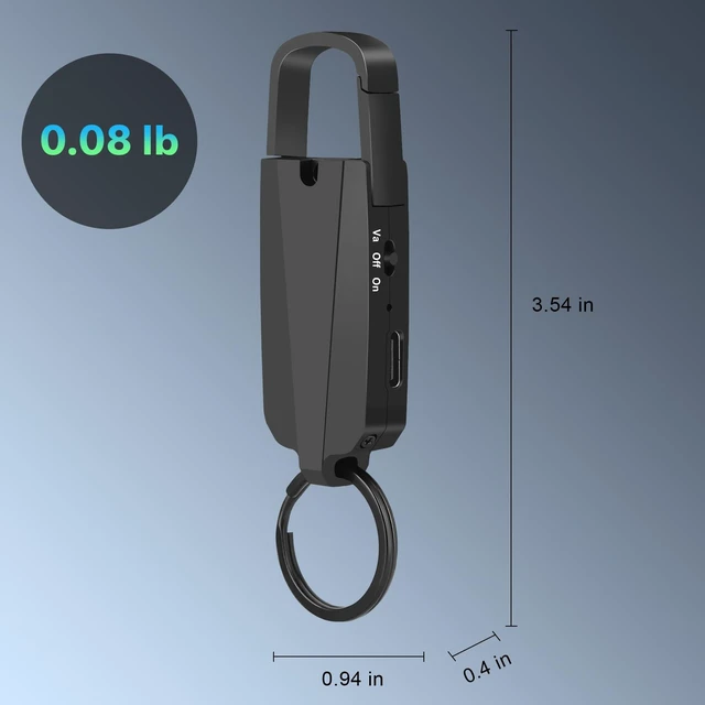 Alt view image 6 of 7 - 128GB Voice Recorder - Voice Activated Keychain 1520H USB-C & Playback, Noise Reduction, 28H Battery, One-Click, 1-year after-sales service