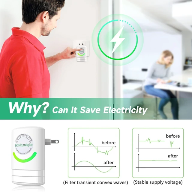 Alt view image 4 of 7 - New Stopwatt Household Current Regulator Device, Intelligent Circuit Protection Adapter, 90V-250V US Plug Wall Adapter for Home and Office Use(2 Pack)