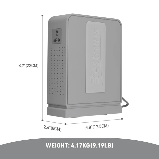 Alt view image 5 of 7 - 1000W Step Up Transformer, 110V to 220V Converter, Light Grey Toroidal Core, Appliances for Use in Asia&Europe, 110V-120V to 220V-240V with Dual Outlets, Overload Protection, Heavy Duty