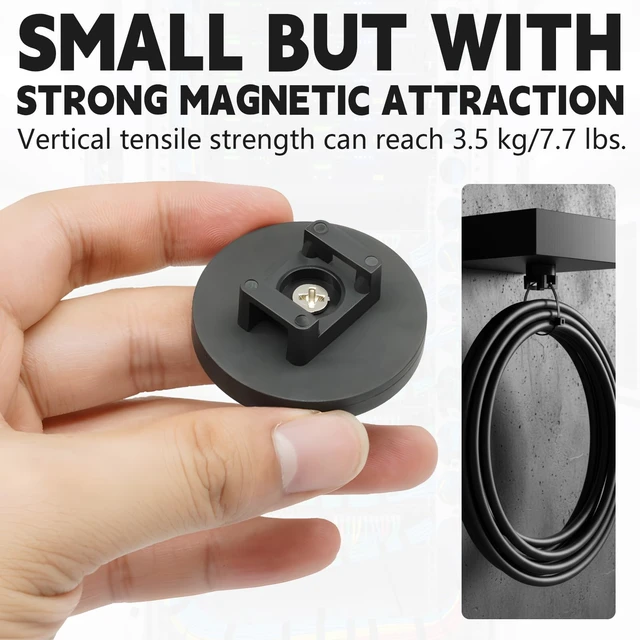 Alt view image 3 of 7 - 24pcs 43mm Magnetic Zip Tie Mount, Multi-Functional Cable Holder, Suitable for Industrial Cable Management and Home Cable Organizing. 24 Mounts and 100 Nylon Cable Ties