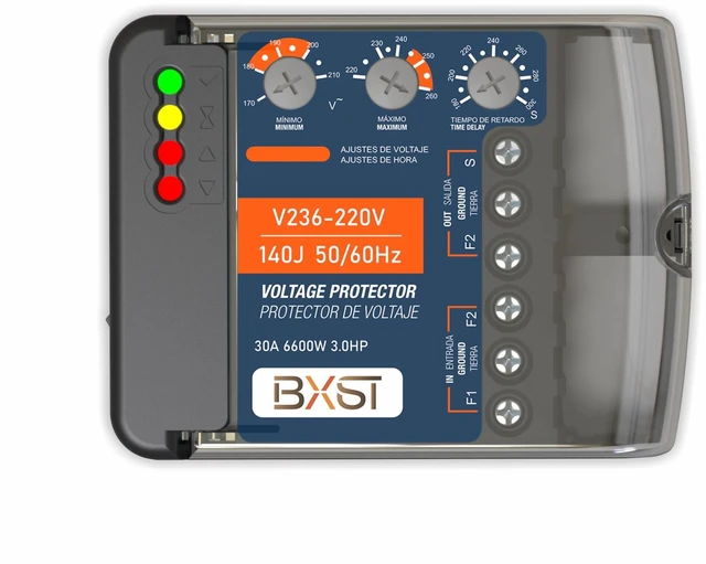 Main image of 220V Surge Protector 30A, Wiring Voltage Protector 6600W Heavy Duty Power Protector for Refrigerators, Air Conditioners & Other Major Appliances, Adjustable Over/Under Voltage & Restart Delay