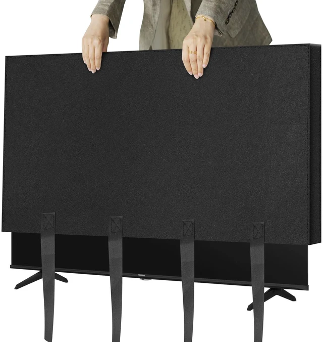 Main image of TV Cover for Moving & Packing 70"-75" Felt Flat Screens TV Wrap Protector Anti-Scratch TV Dust Cover for TV Packing Boxes Protection TV Moving Home Renovation Pet Scratch or Other Furniture, Straps