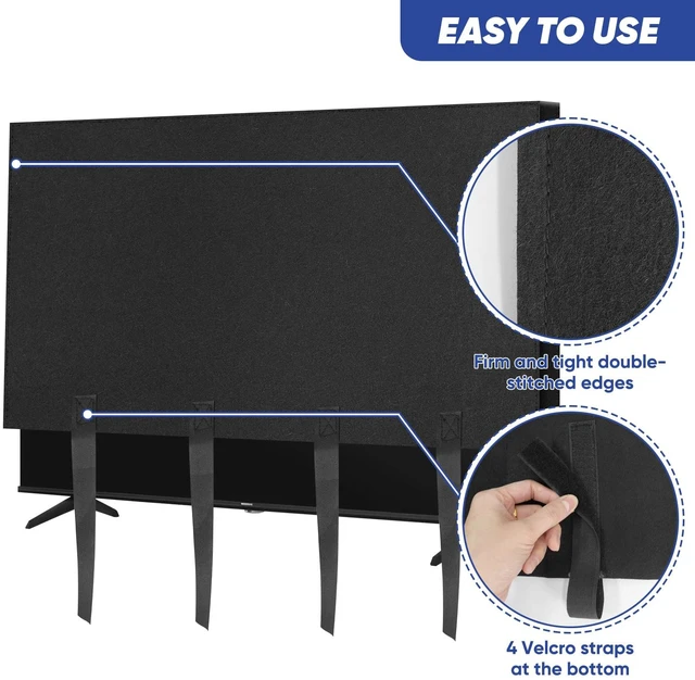 Alt view image 3 of 7 - TV Cover for Moving & Packing 70"-75" Felt Flat Screens TV Wrap Protector Anti-Scratch TV Dust Cover for TV Packing Boxes Protection TV Moving Home Renovation Pet Scratch or Other Furniture, Straps