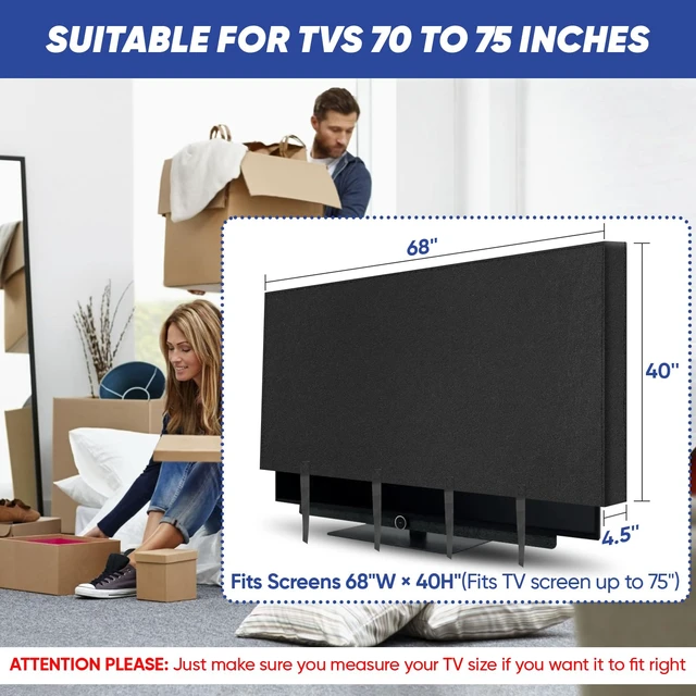 Alt view image 4 of 7 - TV Cover for Moving & Packing 70"-75" Felt Flat Screens TV Wrap Protector Anti-Scratch TV Dust Cover for TV Packing Boxes Protection TV Moving Home Renovation Pet Scratch or Other Furniture, Straps