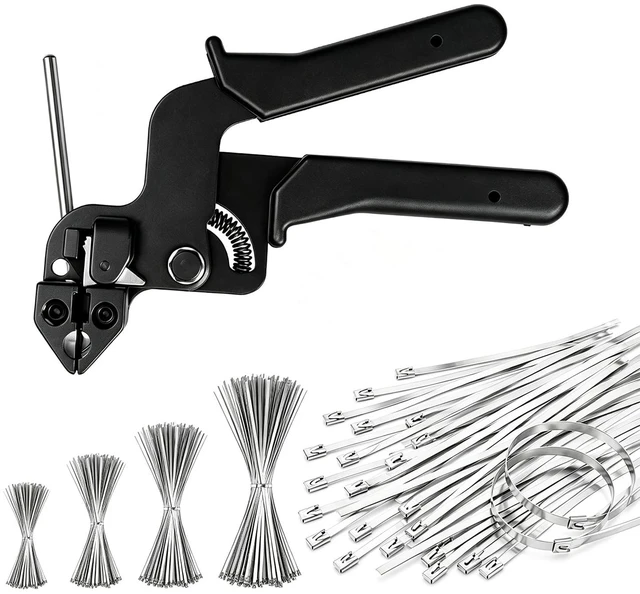 Main image of 400Pcs Stainless Steel Cable Ties with Cable Tie Gun Heavy Duty Zip Tie Kit