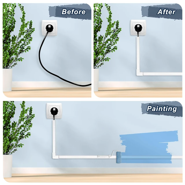 Alt view image 6 of 6 - 340in Cord Covers for Wires on Wall, One-Cord Wire Covers for Cords, Small White Cord Hider Wall, Cable Raceway Wire Hider for Cords, Paintable Cable Concealer - 20x L17 W0.59in H0.4in