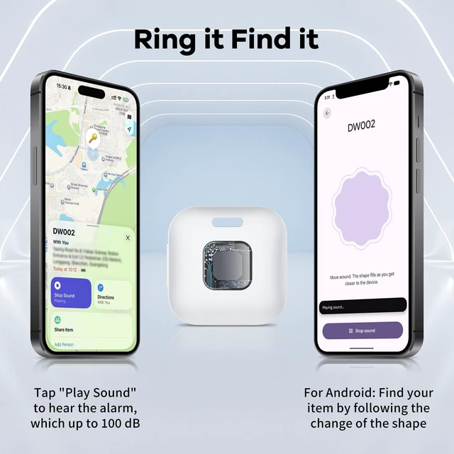 Alt view image 3 of 7 - Air Tracker Tags-4 Pack for iOS & Android, Smart Tag for Key, Bag, Pet Dual System Luggage Tracker Compatible with Apple Find My & Google Find Hub App, Bluetooth Key Finder Replaceable Battery