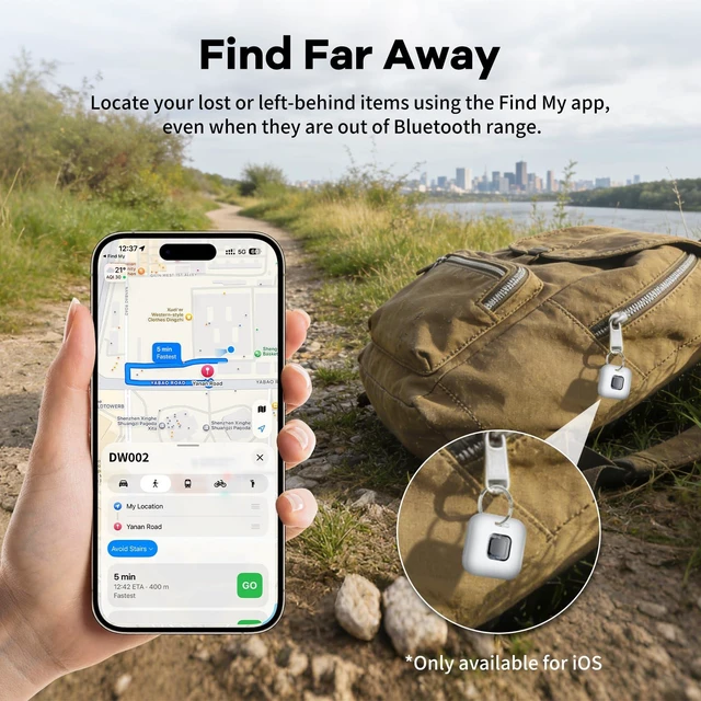 Alt view image 7 of 7 - Air Tracker Tags-4 Pack for iOS & Android, Smart Tag for Key, Bag, Pet Dual System Luggage Tracker Compatible with Apple Find My & Google Find Hub App, Bluetooth Key Finder Replaceable Battery