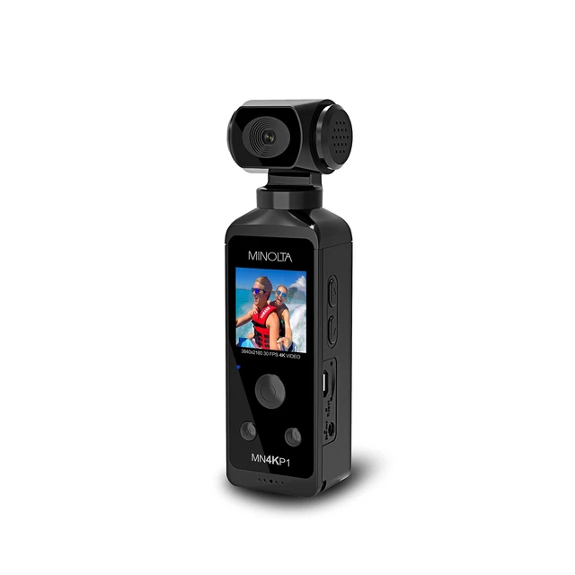 Alt view image 7 of 7 - MN4KP1 4K Ultra HD Wi-Fi Enabled Pocket Camcorder, Black Includes a carrying case and neck strap for comfortable viewing and easy transport
