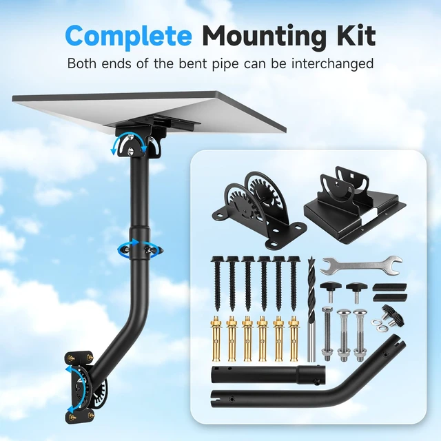 Alt view image 5 of 6 - Starlink Mount for Standard 4/4X/3, 360° Adjustable Starlink 4/4X/V3 Mount Stainless Steel