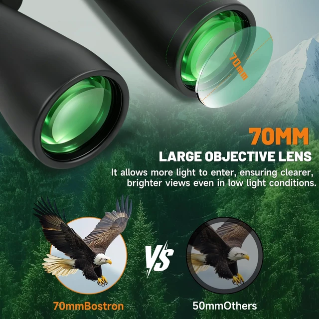 Alt view image 4 of 7 - 15x70 Astronomy Binoculars for Adults, High Powered Stargazing Binoculars Long Range Binoculars for Hunting, BAK4 Prism FMC Lens, Low Night Vision,Tripod Adapter, Waterproof, Christmas Birthday Gifts