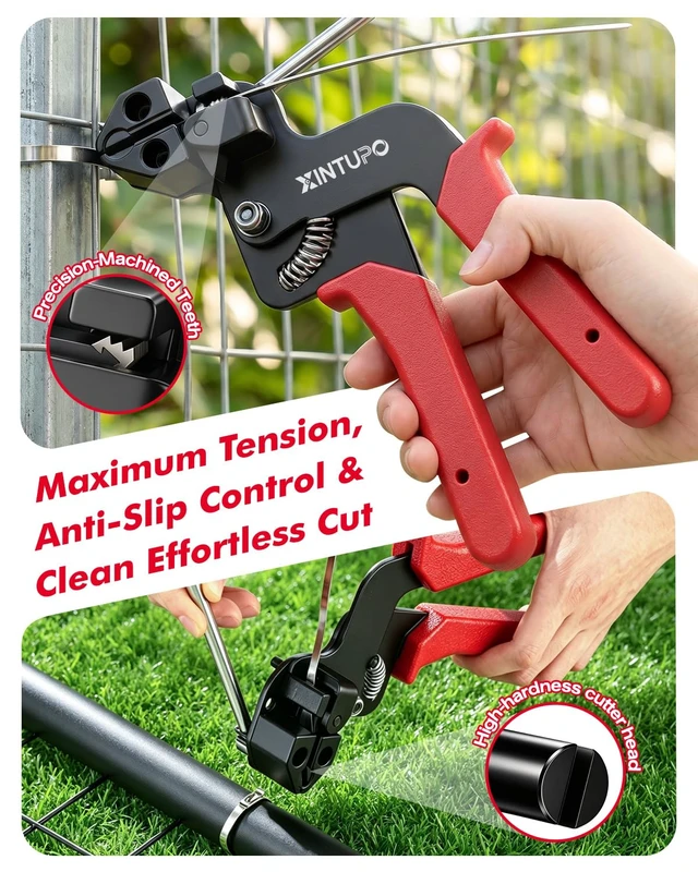 Alt view image 4 of 7 - 102-Piece Cable Tie Gun Kit, with Heavy-Duty 304 Stainless Steel Zip Ties Includes Cable Tie Gun + 100 Pcs 11.8 Inch Metal Zip Ties & Industrial Shears;For Fence, Farm, Chicken Coop,Exhaust Pipe