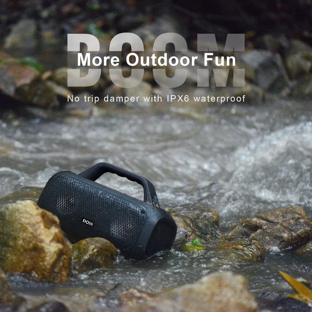 Alt view image 4 of 7 - Extreme Boom Portable Bluetooth Speaker with 60W Mighty Sound-Black 60W Deep Bass, 30H Playtime,10400mAh Power Bank, IPX6 Waterproof, TWS, BT 5.3, For Camping, Beach, Pool, Grage, Parties