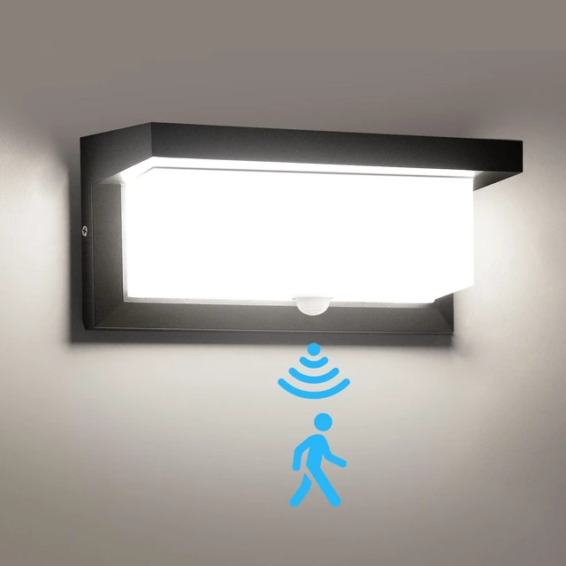 Main image of Hardwired 18W LED Motion Sensor Outdoor Lights IP65 Aluminum 110V 6000K Outdoor Motion Sensor Light Indoor Motion Lights for Outside Dusk to Dawn Outside Lighting Fixtures LED Porch Light