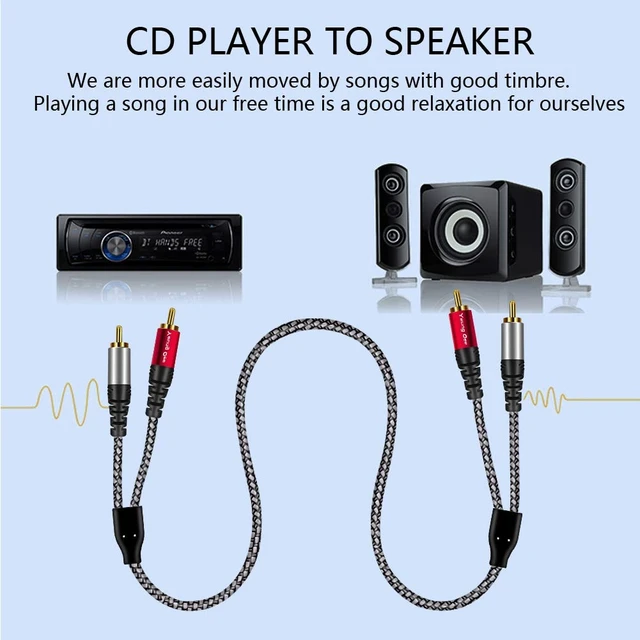 Alt view image 4 of 7 - RCA Cable 50 ft,2 RCA Male to Male Audio Stereo Auxiliary Cables 2 RCA Cable Nylon-Braided Auxiliary Audio Cord for Home Theater, HDTV, Amplifiers, Hi-Fi Systems,Speakers
