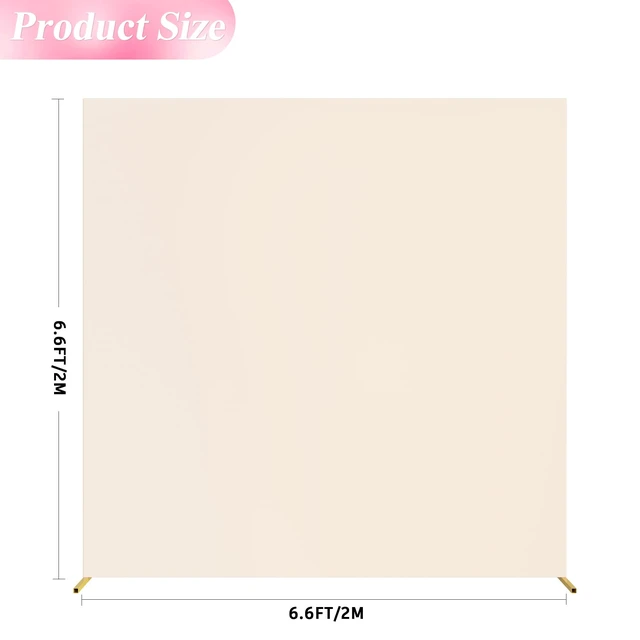 Alt view image 3 of 5 - Square Backdrop Cover Beige Square Wedding Arch Cover, 6.6x6.6FT Spandex Square Arch Cover Balloon Arch Covers Stretchy Backdrop for Birthday Party Wedding Ceremony Baby Shower Decor