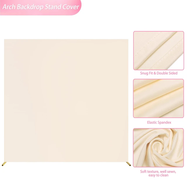 Alt view image 5 of 5 - Square Backdrop Cover Beige Square Wedding Arch Cover, 6.6x6.6FT Spandex Square Arch Cover Balloon Arch Covers Stretchy Backdrop for Birthday Party Wedding Ceremony Baby Shower Decor