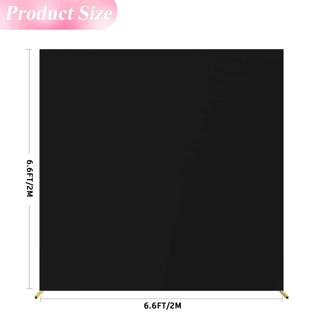 Alt view image 3 of 5 - Square Backdrop Cover Black Square Wedding Arch Cover, 6.6x6.6FT Spandex Square Arch Cover Balloon Arch Covers Stretchy Backdrop for Birthday Party Wedding Ceremony Baby Shower Decor