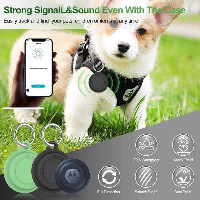 Alt view image 5 of 7 - 4 Pack for Moto Tag 2 Holder Waterproof Soft Silicone Case Cover Compatible with Motorola MotoTag Tracker 2024/2026 Fits Finder Keys/Kids/Luggage/Bags/Pet