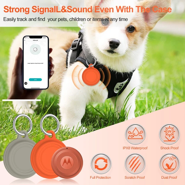 Alt view image 5 of 7 - 4 Pack for Moto Tag Holder, Waterproof Silicone Cover for Motorola Moto Tag 2024/2026, Soft Full Body Protective Case for MotoTag 2 Tracker, Fits Finder Keys/Kids/Luggage/Backpacks/Pet