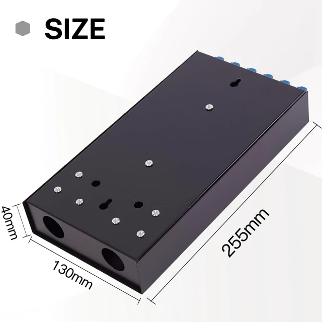 Alt view image 5 of 7 - Single Mode Fiber Enclosure Kit - 12 Fiber Port OS1 Box, LC SM 12 Strand LC-UPC Pigtail Cable, LGX Loaded Panel - Wall Mount for Enterprise, Home, Data Center Networks