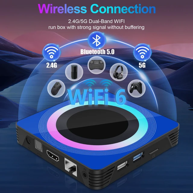 Alt view image 5 of 6 - 2026 Android 13.0 TV Box,4GB RAM 128GB ROM with RK3528 Dual-Band Wifi6 128GB storage,2.4GHz/5GHz Wi-Fi and Bluetooth 5.0,8K@30fps decoding