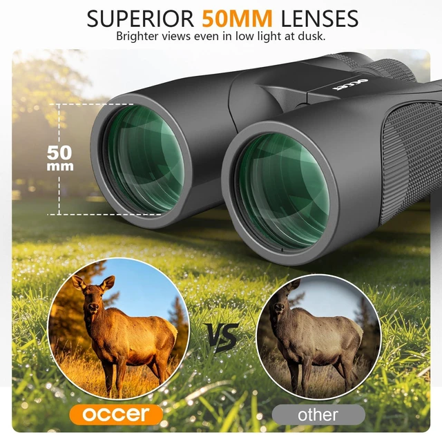 Alt view image 3 of 7 - 12x50 Binoculars for Adults Cruise Ship Travel Outdoor High Powerd Gift Large 50mm Objective Lens, Easy Focus, Low Light Vision, Clear Image for Bird Watching Hunting Concert Stargazing