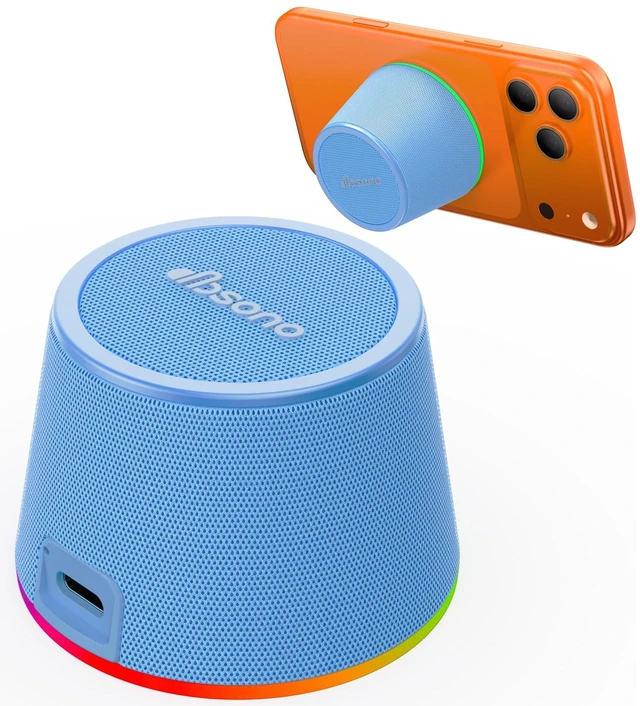 Main image of Small Portable Bluetooth Speaker Birthday Gifts Magnetic Phone Stand Magnetic Wireless Bluetooth Speaker,TWS Pairing,9 RGB Modes,IPX5 Waterproof,Travel Essentials Cool Gadgets for Men Teen Boys