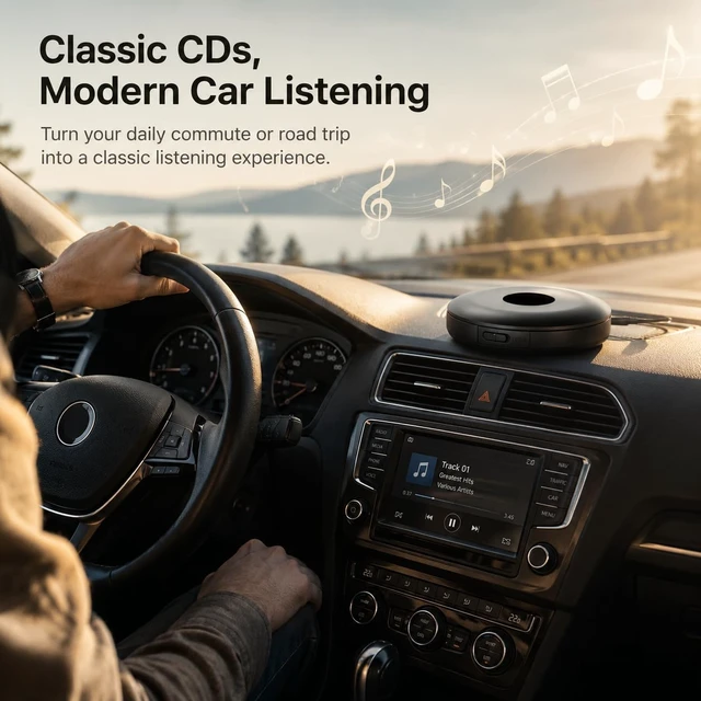 Alt view image 4 of 6 - External CD Player for Car, Portable USB Car CD Player Plug and Play, Universal Compact Vehicle CD Disk Reader Compatible with Cars, SUVs, Trucks, PC