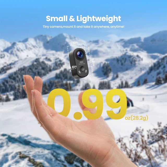 Alt view image 7 of 7 - 4K Mini Body Camera with 64GB Card, Action Cam with EIS Stabilization WiFi App Control POV Cam, Charging Case, Magnetic Mount Hands-Free Recording for Vlogging Travel Cycling Motorcycle