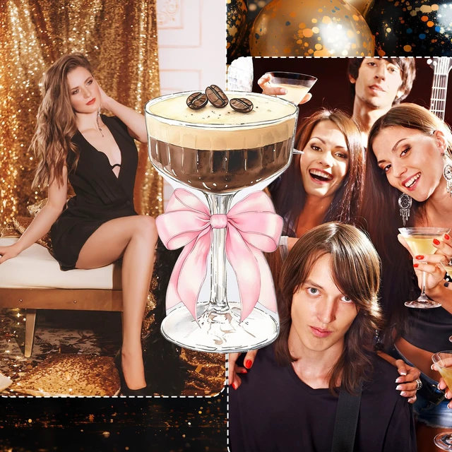 Alt view image 4 of 6 - 4ft Martini Cardboard Cutout Tini Bit Older Birthday Pink&Brown Large Espresso Martini Standee, A Bit Older Birthday Backdrop for Women Bachelorette Bridal Shower Bar Photo Prop